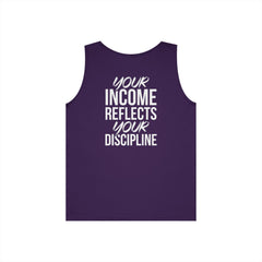 Level Up Living Tank Top — “Your Income Reflects Your Discipline” Motivational Fitness Tank