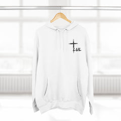 Faith Build Courage Fleece Hoodie — Inspirational Three-Panel Pullover