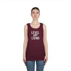 Level Up Living Tank Top — “Your Income Reflects Your Discipline” Motivational Fitness Tank
