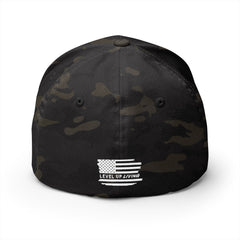 Level Up Living Embroidered Cap — Patriotic American Flag Dad Hat
