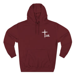 Faith Build Courage Fleece Hoodie — Inspirational Three-Panel Pullover