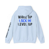 Wake Up. Lock In. Level Up. Athletic Motivational Hoodie