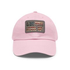 Leather Patch Dad Hat — 'Live Free' Vintage American Flag Baseball Cap