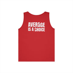 Motivational Tank Top — "LUL Level Up Living" / "Average Is A Choice"
