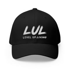 Level Up Living Embroidered Cross Cap — Faith Flex-Fit Closed-Back