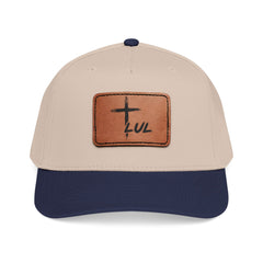 Leather Patch Baseball Cap — Cross & LUL Logo Mid-Profile Hat