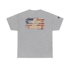 T-Shirt — 'No Comfort, No Growth' Distressed American Flag Graphic Tee