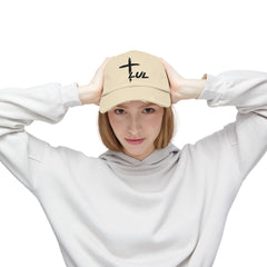 Distressed Cross Cap — "LUL" Script Christian Baseball Hat