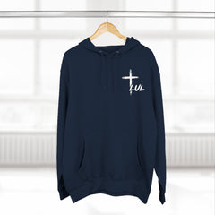 Faith Build Courage Fleece Hoodie — Inspirational Three-Panel Pullover