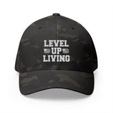 Level Up Living Embroidered Cap — Patriotic American Flag Dad Hat