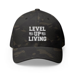 Level Up Living Embroidered Cap — Patriotic American Flag Dad Hat