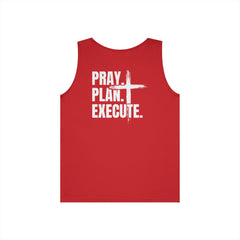 Pray. Plan. Execute. Tank Top — Faith-Inspired Motivational Workout Tank
