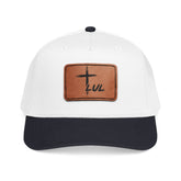 Leather Patch Baseball Cap — Cross & LUL Logo Mid-Profile Hat