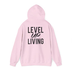 Level Up Living Hoodie — Motivational Graphic Pullover