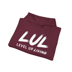 Level Up Living Hoodie — "Wake Up. Lock In. Level Up." Athletic Motivational Sweatshirt