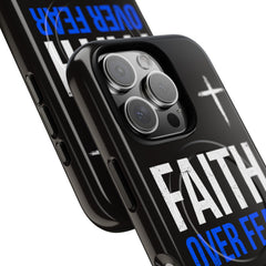 Faith Over Fear Phone Case — Tough Magnetic Protective Case with Cross Design