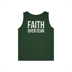 Faith Over Fear Tank Top — Christian Cross Graphic Spiritual Shirt