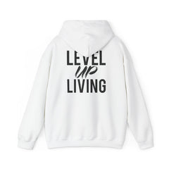 Level Up Living Hoodie — Motivational Graphic Pullover