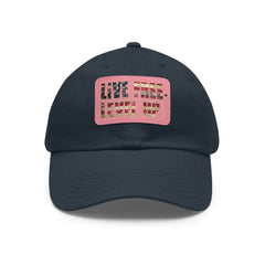 Leather Patch Dad Hat — 'Live Free' Vintage American Flag Baseball Cap
