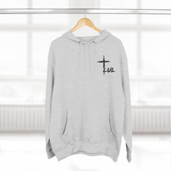 Faith Build Courage Fleece Hoodie — Inspirational Three-Panel Pullover
