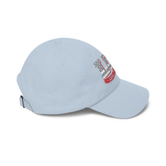 Level Up Living Dad Cap — Vintage American Flag Script Hat