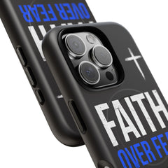 Faith Over Fear Phone Case — Tough Magnetic Protective Case with Cross Design