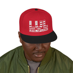 'Live Free' Distressed Flag Design - Embroidered Snapback Hat