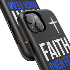 Faith Over Fear Phone Case — Tough Magnetic Protective Case with Cross Design