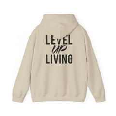 Level Up Living Hoodie — Motivational Graphic Pullover