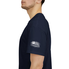 T-Shirt — Distressed American Flag 'Work Hard Live Free' Patriotic Tee