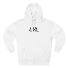 Level Up Living "Level Up Daily" Hoodie — Three-Panel Fleece