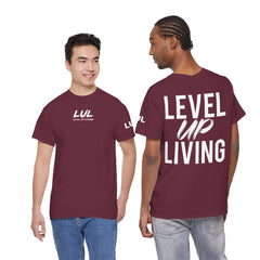 Level Up Living T-Shirt — Motivational Graphic Tee