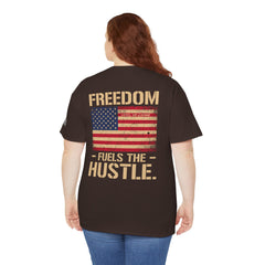 Freedom Fuels the Hustle T-Shirt — American Flag Vintage Patriot Tee