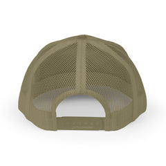 Level Up Living Snapback Trucker Cap — Distressed Logo Mesh Baseball Hat
