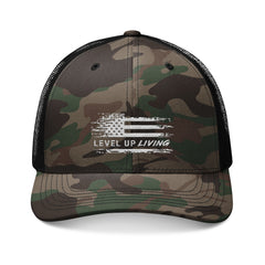 Camouflage Trucker Hat — Embroidered "Freedom" & Level Up Living