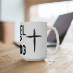 Level Up Living Mug — 15oz Inspirational Christian Cross Coffee Cup