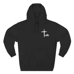 Faith Build Courage Fleece Hoodie — Inspirational Three-Panel Pullover