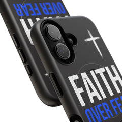 Faith Over Fear Phone Case — Tough Magnetic Protective Case with Cross Design
