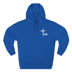 Faith Build Courage Fleece Hoodie — Inspirational Three-Panel Pullover
