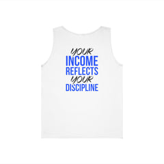 Level Up Living Tank Top — “Your Income Reflects Your Discipline” Motivational Fitness Tank