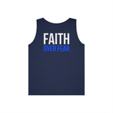 Faith Over Fear Tank Top — Christian Cross Graphic Spiritual Shirt