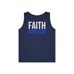 Faith Over Fear Tank Top — Christian Cross Graphic Spiritual Shirt