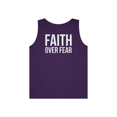 Faith Over Fear Tank Top — Christian Cross Graphic Spiritual Shirt