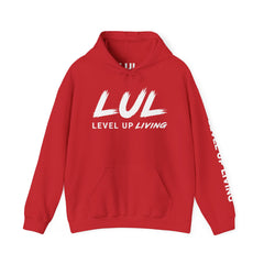 Level Up Living Hoodie — "Wake Up. Lock In. Level Up." Athletic Motivational Sweatshirt