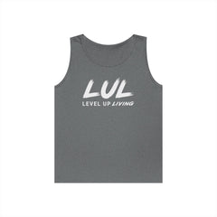Motivational Fitness Tank Top — "LUL Level Up Living" | "Train Like It Matters Because It Does"