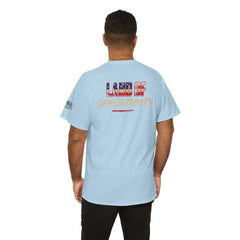 T-Shirt — "Land of Opportunity" Graphic Tee (Front Logo & Back Print)