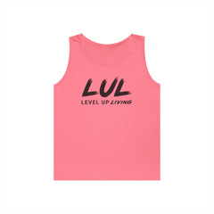 Motivational Fitness Tank Top — "LUL Level Up Living" | "Train Like It Matters Because It Does"