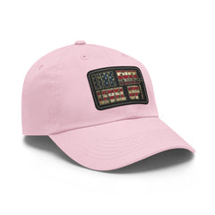 Leather Patch Dad Hat — 'Live Free' Vintage American Flag Baseball Cap