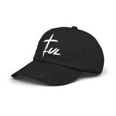 Distressed Cross Cap — "LUL" Script Christian Baseball Hat