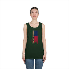 American Flag Distressed Tank Top – Vertical Vintage USA Stripes